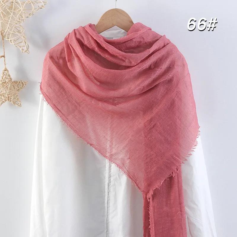 90x180cm Solid Colors Cotton Linen Large Scarf Black White Beige Red Blue Pink Purple Green Yellow Orange Scarves