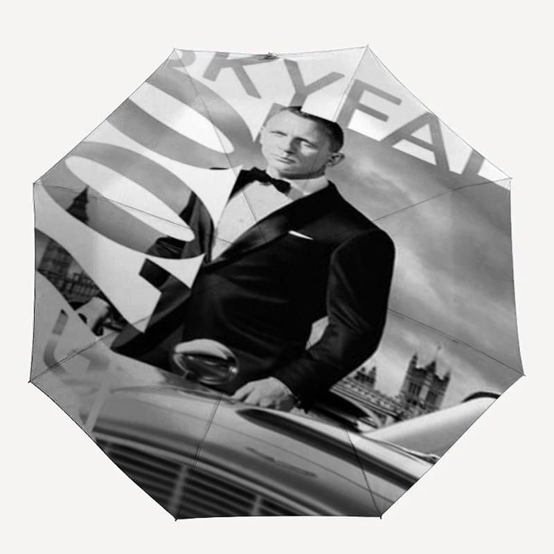 007 James Bond Theme Automatic Umbrella, Lightweight & Portable, 8 Rib, Perfect for Outdoor Travel, Birthdays, Christmas, Gifts.
