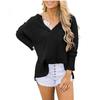 Women's V-neck Fashion Long Sleeve Minimalist Casual Split Plus Size Loose Top