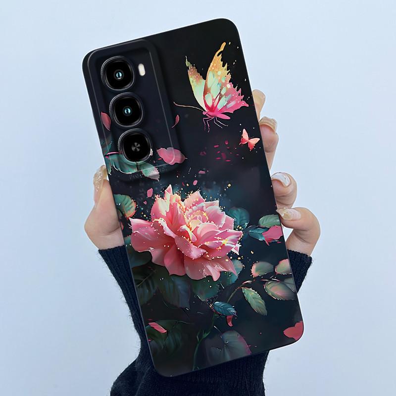 For itel City 100 Phone Case Fashion Simplicity Oil Painting Floral Soft Liquid Silicone Shell For itel City100 Back Cover Funda