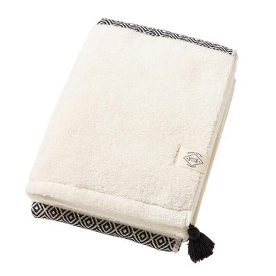 Kusunokibashi Monori Bath Towel BOHO Border Black 60 X 120 Cm Approx. 1-67488-11-BK