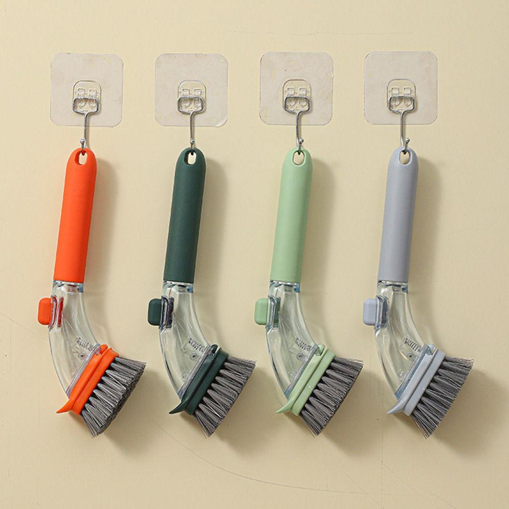 Household Kitchen Multifunctional Press Cleaner One Brush Does Not Hurt The Pot and Dirty Hands Kitchen Brush Pot Artifact