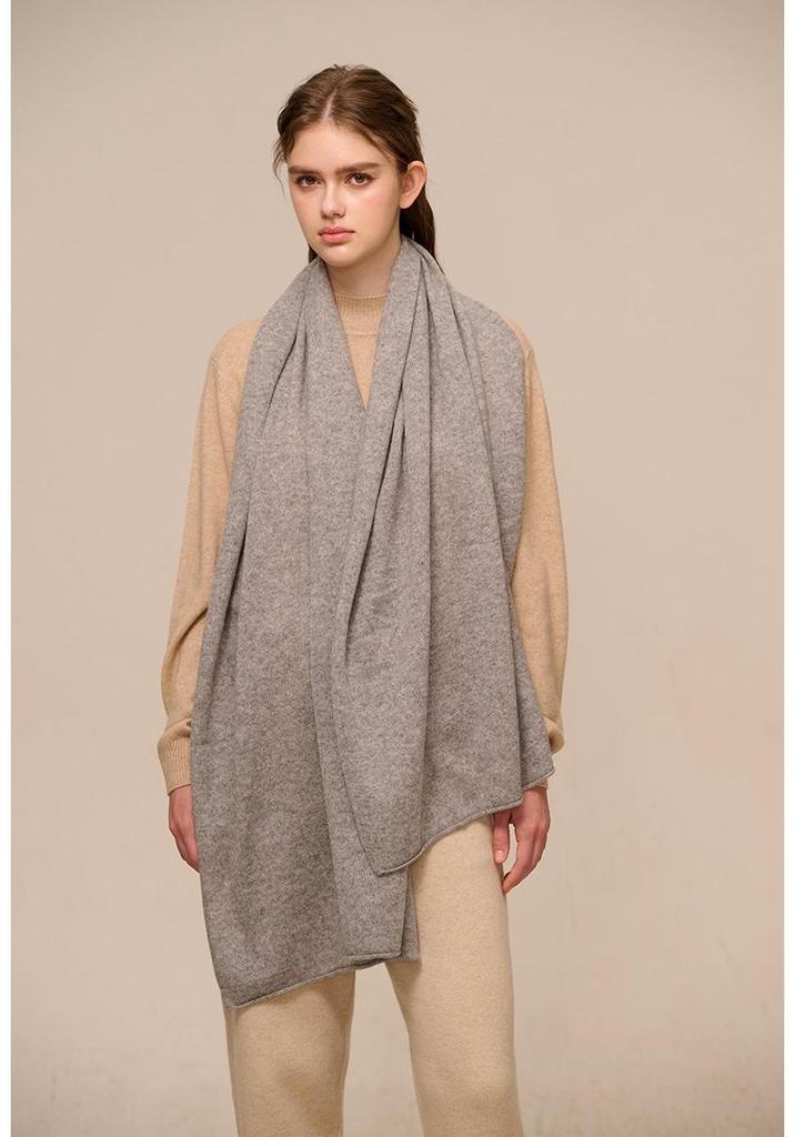 New Solid Color Cashmere Knit Scarf - Fashionable Winter Shawl for Couples