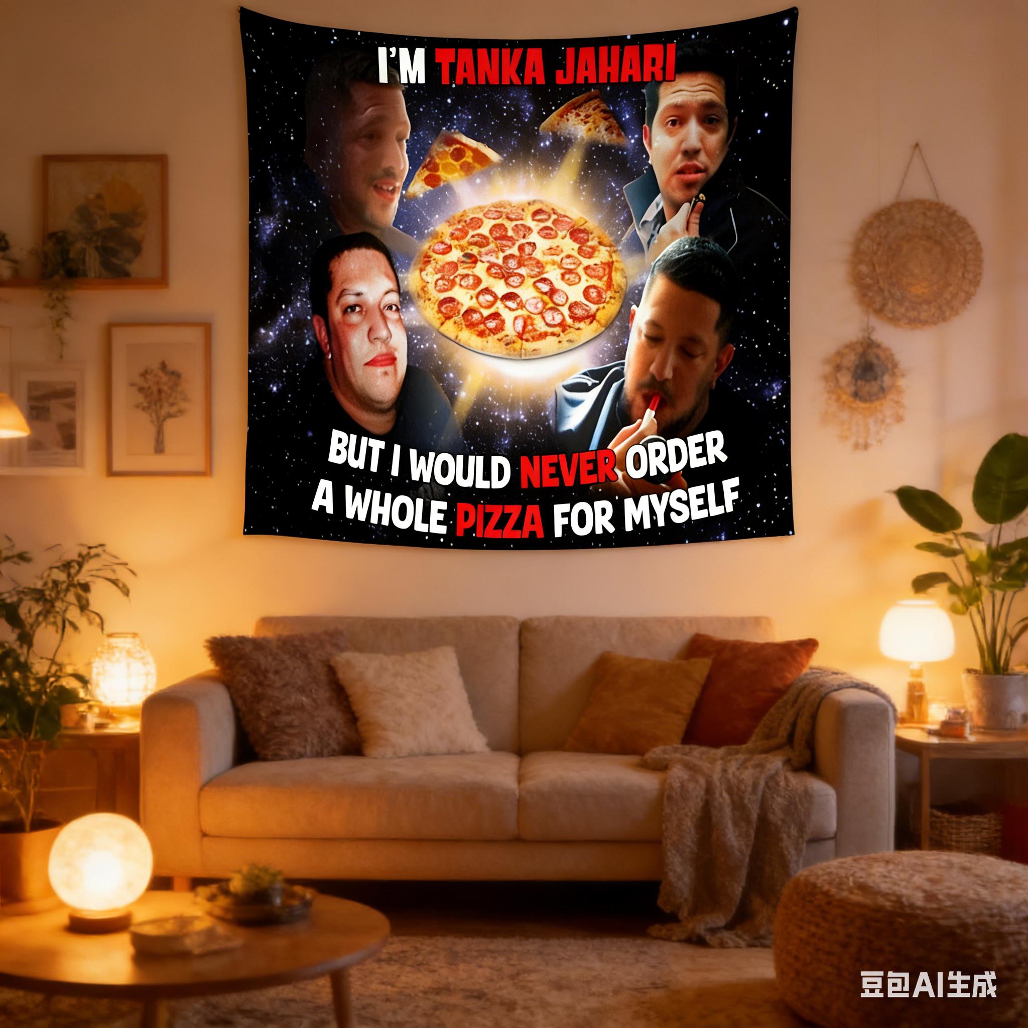 Jmg Household Supplies Unisex 1Pc Tanka Jahari Pizza Meme Tapestry Polyester 2D Flat Wall Hanging For Bedroom Living Room All Season Home Decor Gift