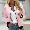 Women Casual Long Sleeve Printed Zip Jacket Fashion Coat With Pockets