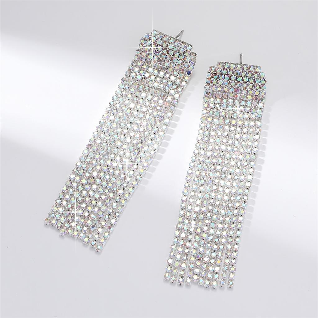 Temperament Lux Super Flash Cercei Lungi cu Franjuri cu Strasuri