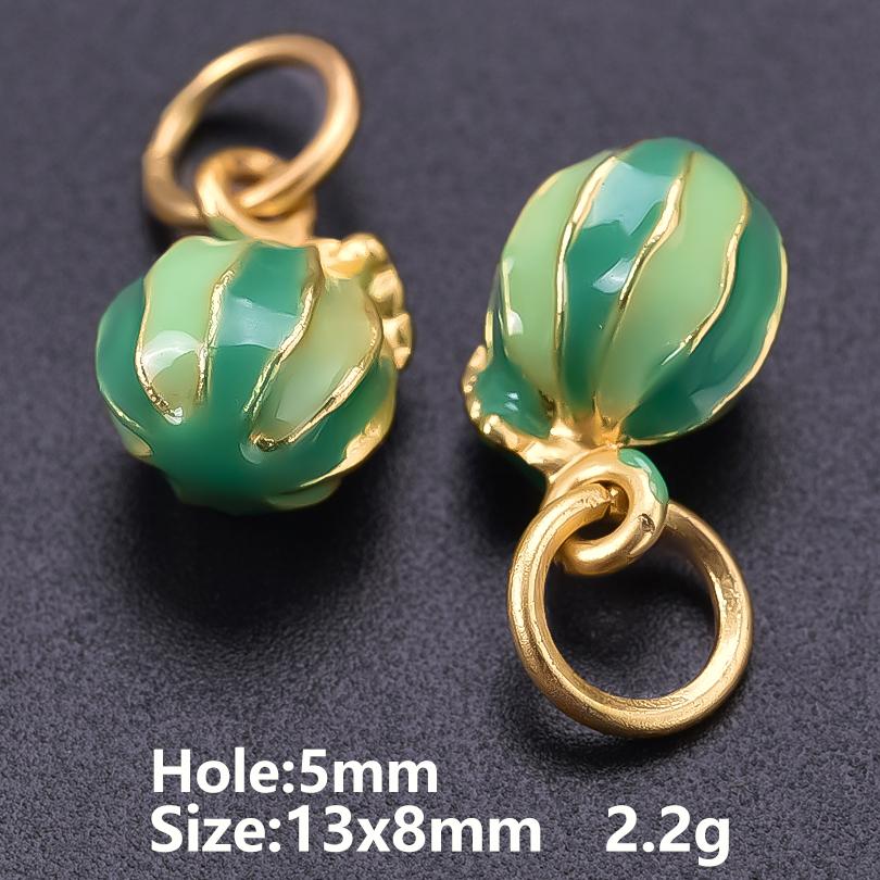 5pcs Fashion Strawberry Peach Watermelon Enamel Charm For Jewelry Making Supplies 3D Alloy Pendant DIY Accessories Findings Bulk