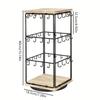 360° Rotating Wooden Jewelry Display Rack - Earring Stud Ring Organizer Tower with Hooks