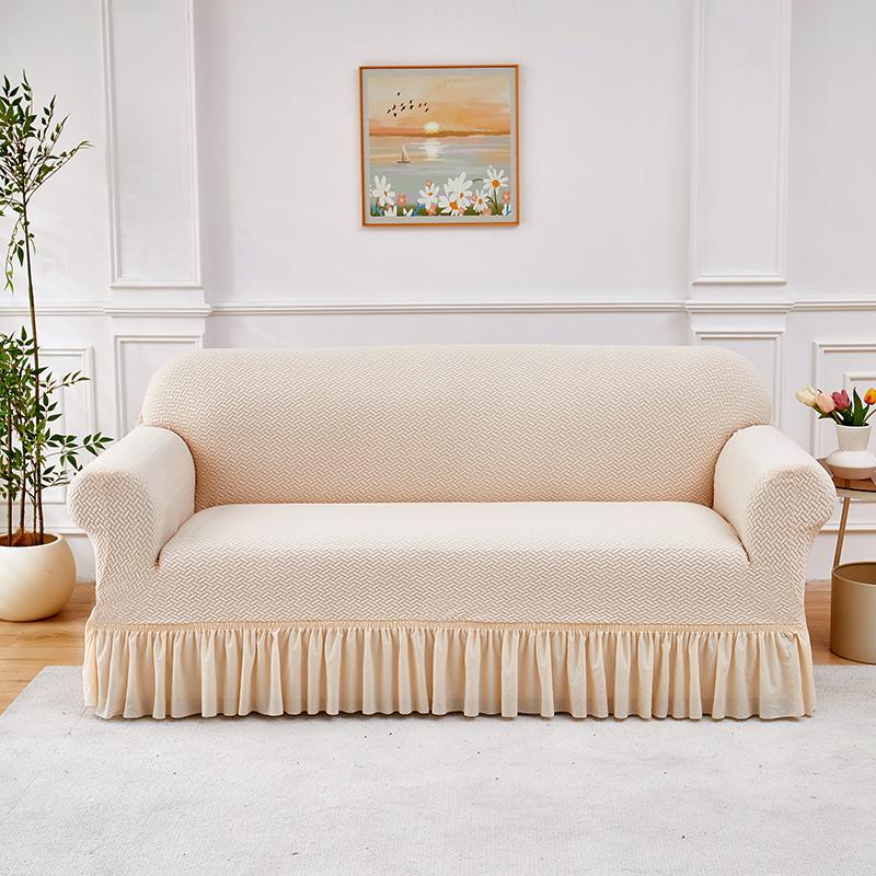 1Pc Skirt Stretch Sofa Coverastic Fit Soft Texture Sofa Slipcover For Living Room Sofa Protector Couch Cushion Cover