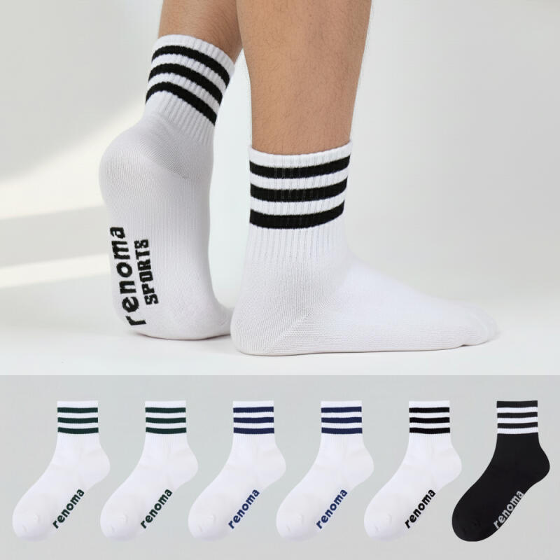RENOMA Men s Ringle Medium Crew Socks 7-Pair Set Black 7 tribe