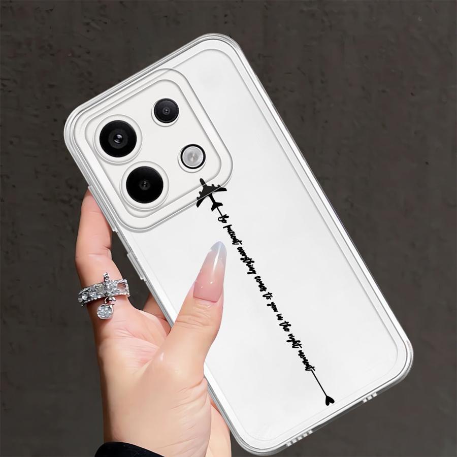 Case for Xiaomi Redmi Note 14 Pro Plus Note 13 11 9 10 A4 12 14C 13C 10S 11S 12S Soft Phone Cover Airplane Lines With Heart