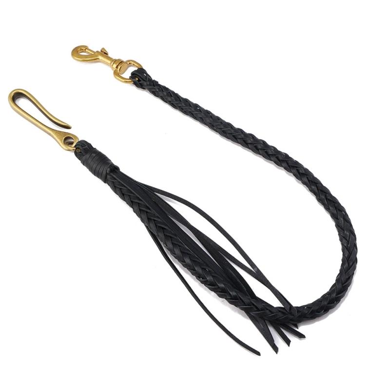 

Stylish Braided Leather Tassels Chain Trendy Leather Tassels Pants Chain Charm Accessory for Fashion Enthusiasts