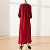 Loose Maxi Dress for Women,  3/4 Sleeve Button Up V Neck Casual Long Dress, Summer Flowy Beach Sundress