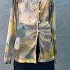 Chic Retro Tie-Dye V-Neck Mesh Sun Protection Cardigan with Stylish Long Sleeves