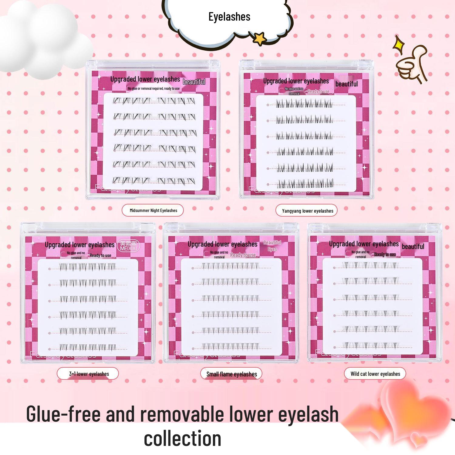 

Glue-free Removable Little Firefly Natural False Eyelash Clusters