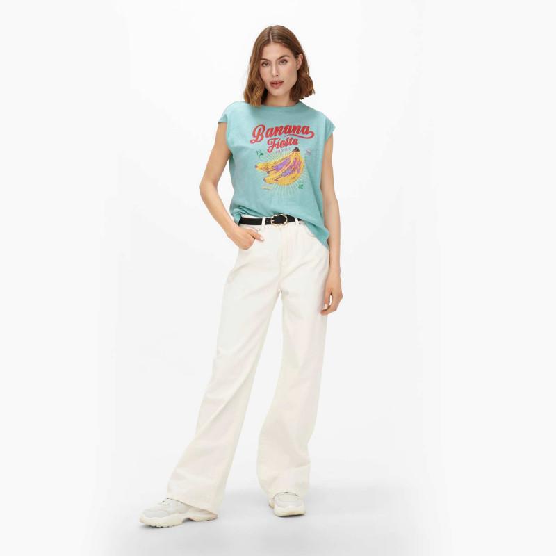 

Свободная хлопковая футболка без рукавов с круглым вырезом и принтом ТОЛЬКО ДЛЯ ЖЕНЩИН