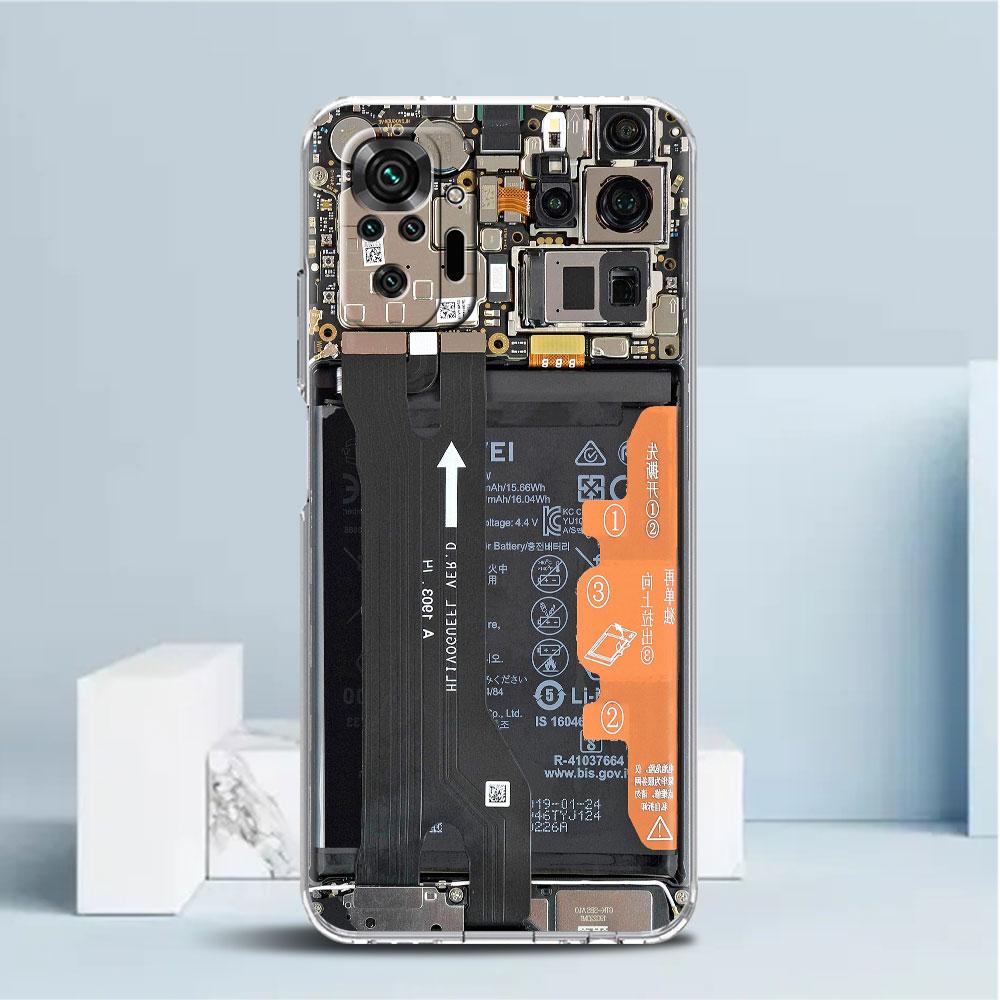 Průhledné pouzdro na základní desku pro Xiaomi Redmi Note 11 Pro 10 9 9S 8 8T 7 9A 9C 9T 10 10C K40 Transparentní kryt telefonu