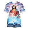 Jesus Christ Cross 3D Print T-Shirts Men Women Casual Fashion Streetwear Oversized O-Neck T Shirt Kids Tees Tops Y2k Men Clothes