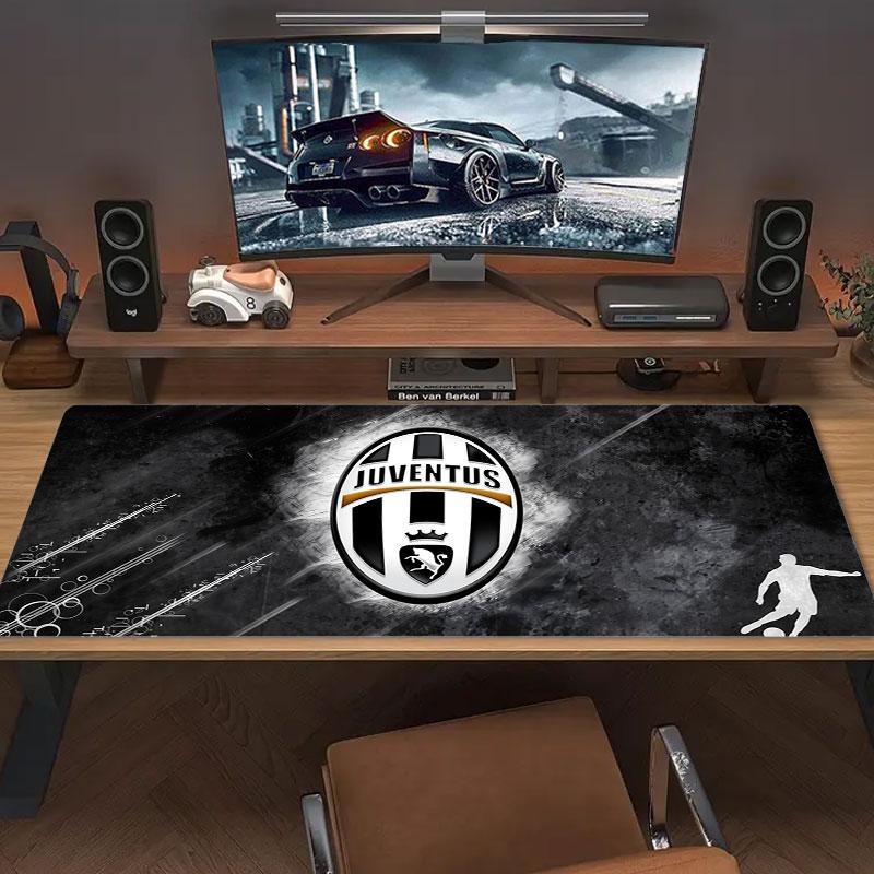 Tappetino Mouse Juventus FC, Tappetino da Scrivania XXL per Gaming, Mousepad Antiscivolo XXL per Laptop e Tablet, Tappetino da Gioco per Mini PC con Bordi Cuciti
