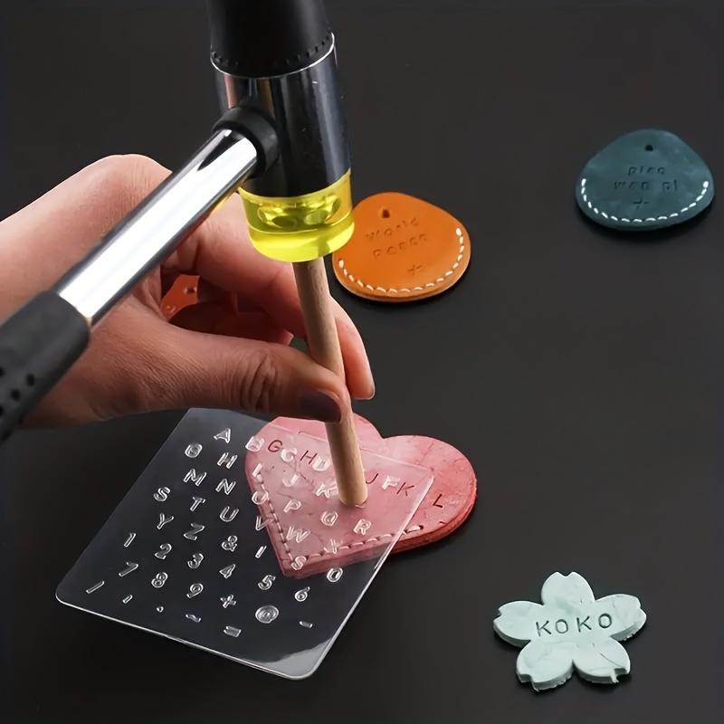3pcs/set Creative Handmade Leather Printing, Transparent Alphanumeric Seals, Handmade Leather Goods Carving DIY Tools, Leather Engraving Printing Mold