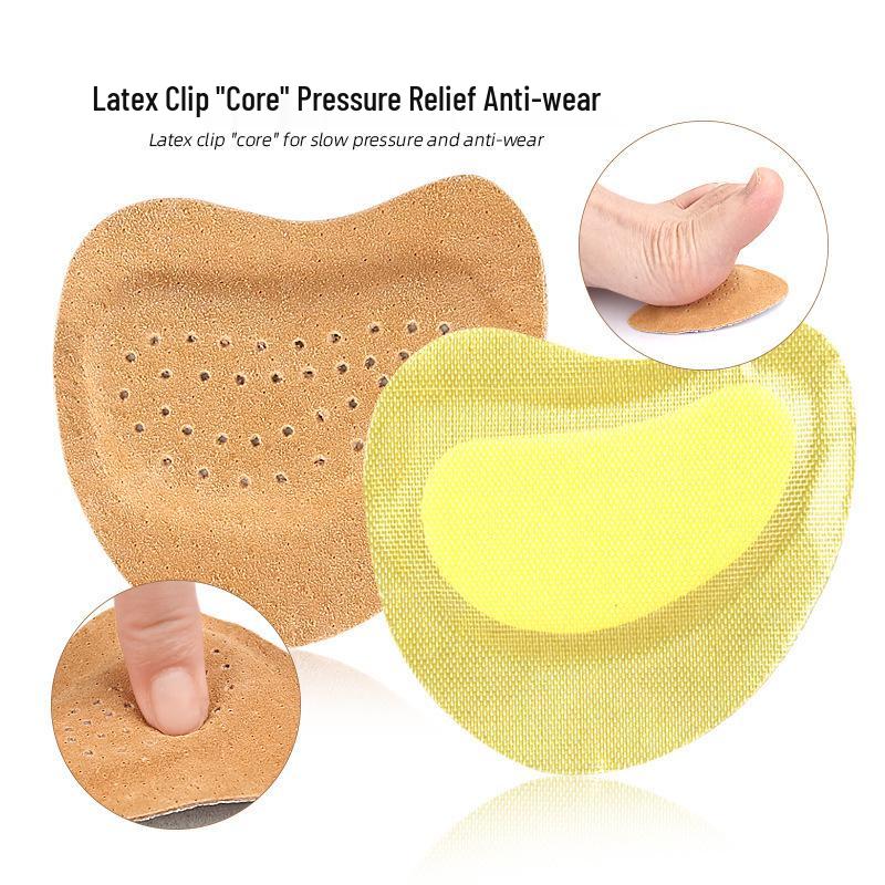 Self-Adhesive Leather Forefoot Pad for High Heels - Soft, Anti-Abrasion, Shock Absorbing, Anti-Slip, Invisible, Perfect for Summer Sandals.