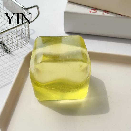 Entspannungs-Knetball Transparente Zitrone Spielzeug, Stressabbau Quallen Eiscreme Linderer Weicher Klarer Würfel Sensorisches Spielzeug für Kinder Erwachsene