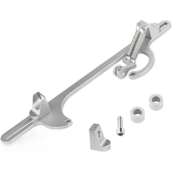 Throttle Cable Bracket 4150 4160 Series Throttle Brackets Billet Adjustable Aluminum (Silver)