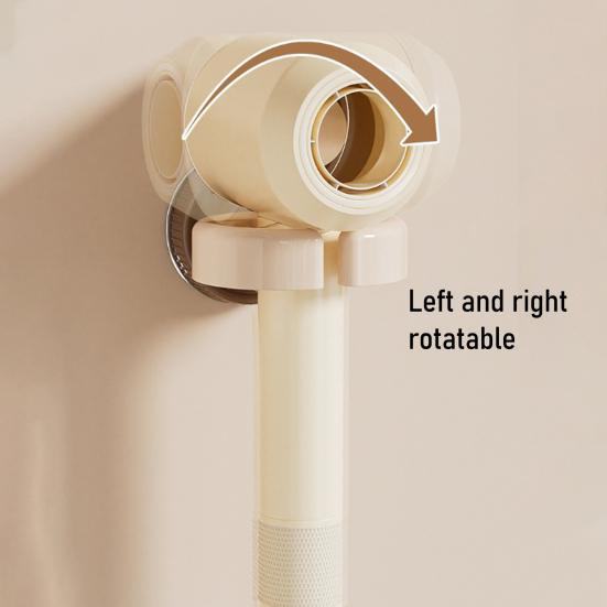 Stojak do przechowywania suszarki do włosów Montaż na przyssawkę Bez wiercenia Otwór w kształcie litery C Duża nośność Stojak na suszarkę do włosów Organizer łazienkowy