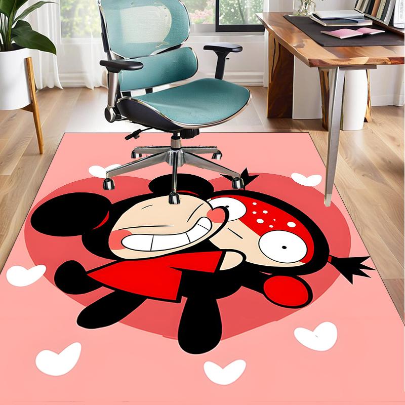 Heartfelt Love Cute Doll Office Rug Chair Mat, Game Carpet, Suitable for Front Door, Bedroom, Living Room, Desk, Holiday Gift