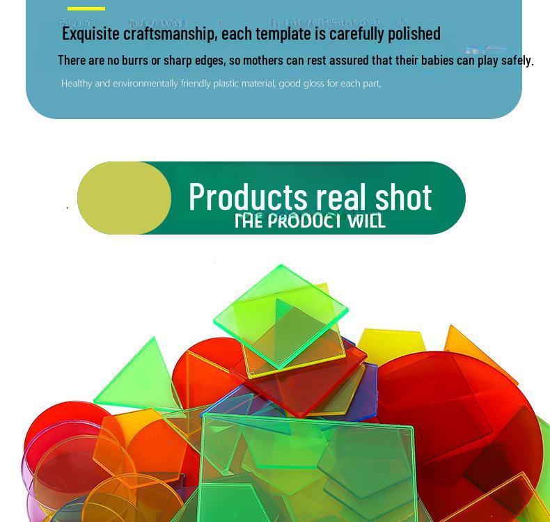 Transparent Geometric Building Blocks: Montessori Educational Toys for Children's Early Learning and Cognitive Development