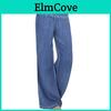 Waist Projectorwomen Elasticity Casual High Denim Wide Leg Palazzo Pants Jeans Trousers