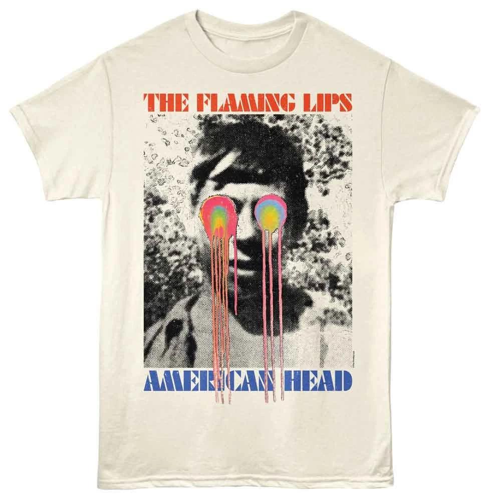 

Flaming Lips - American Head - Front Print Adult Solid T-Shirt - Natural 2XL