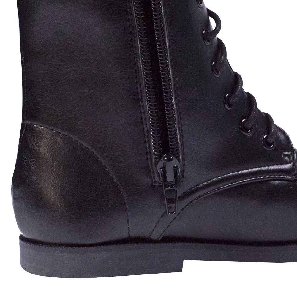 Boots for for Side 8 for Girls [KYOETSU] Children, Hakama, Lace-up, Zipper, Holes, (18.0cm, Black)