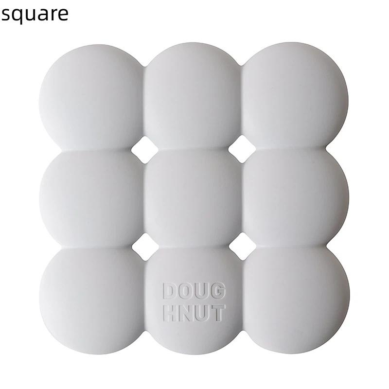 Multi-Purpose Pot Mat Heat Resistant Coaster Donuts Shape Silicone Coaster Set Heat Insulation Mat For Dining Table For square