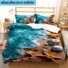 Ocean Starfish Shells 3pcs Bedding,Including 1pc Duvet Cover And 2pcs Pillowcases Perfect for Christmas,Ideal for Bedroom, Dormitory