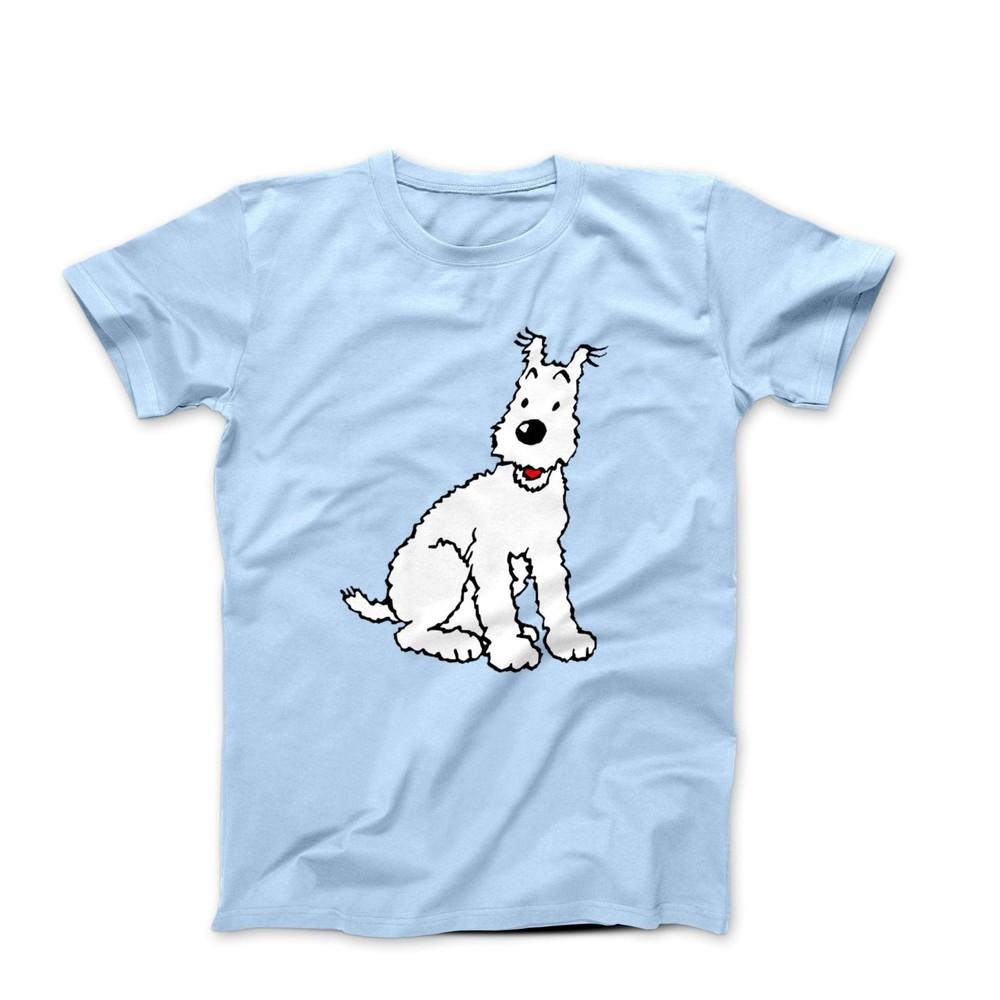 Wire Fox Terrier Art Tee; Snowy Dog Illustration; Cute Pet Graphic Unisex T-Shirt XXXXL