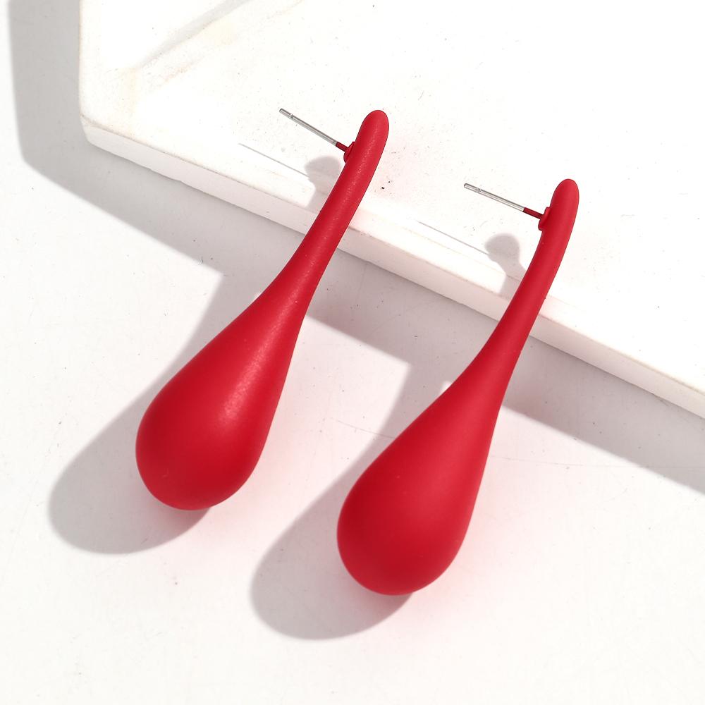 

Hyperbole Smooth Water Drop Acrylic Earrings for Women New Simple Fashion Geometric CCB Golden Droplet Long Ear Jewelry Gift красный