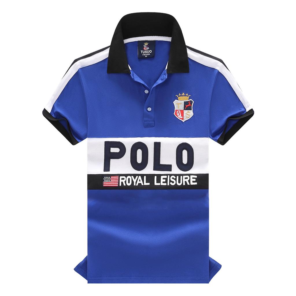 ZYLLO Men's Polo Shirt America New York Royal Leisure Sports Party Cotton Embroidered Luxury Contrast Color XS-7XL