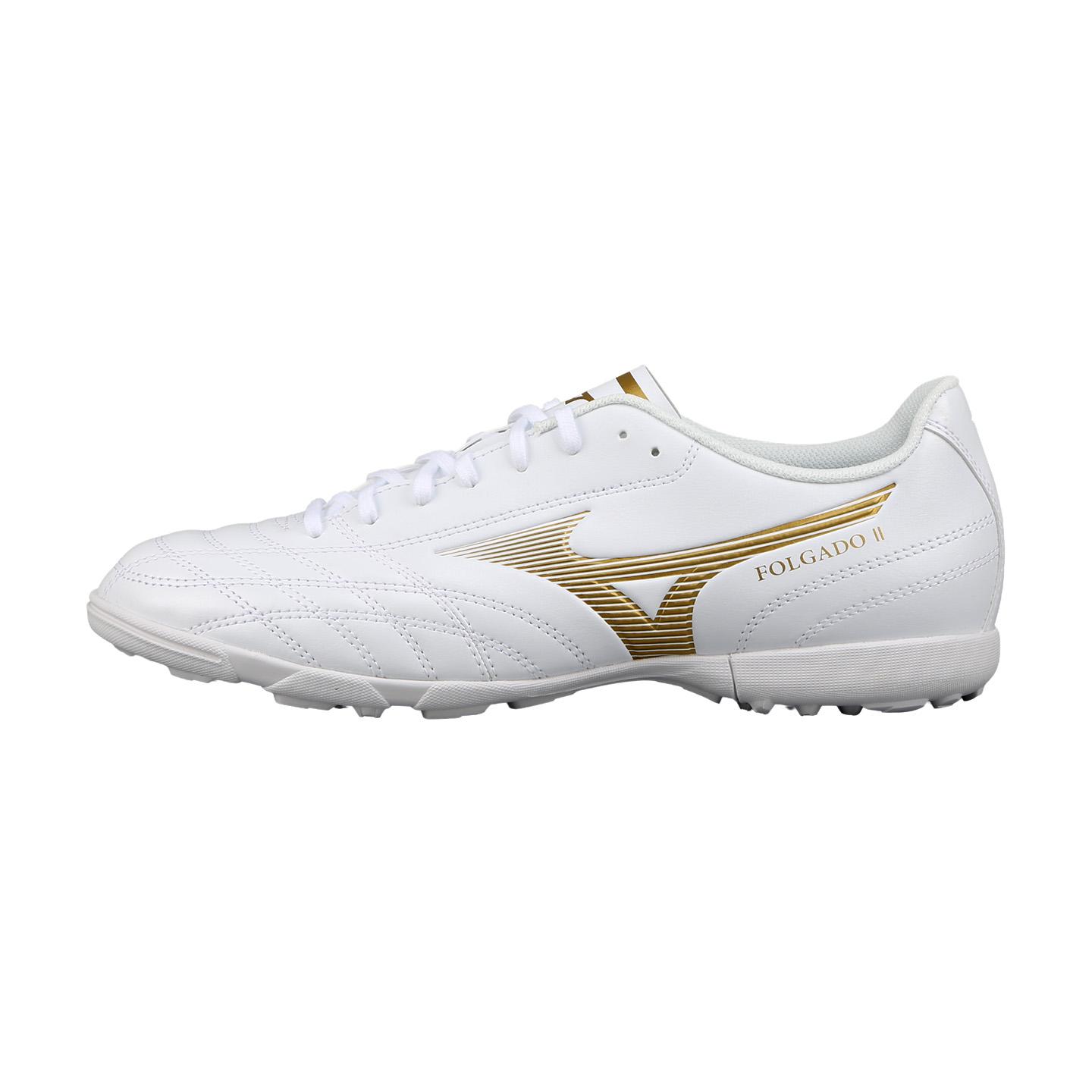 Mizuno Folgado AS TF Turf Soccer Shoes Unisex White Gold P1GD269304 38.5