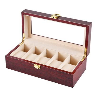 Insputer Watch Storage 5 Watches Storage Birthday Wooden Over the Luxury Collection Watch Respect for the Aged Gift Compatible Casio CASIO Citizen