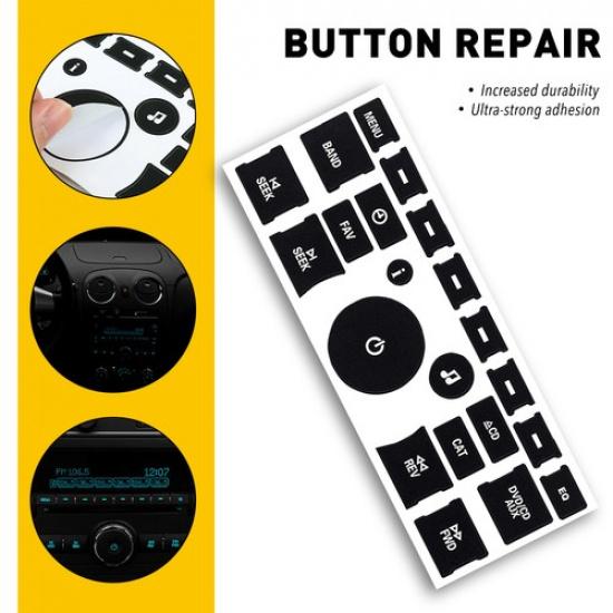 Radio Dash Button Repair Kit Decal Sticker For Acadia Tahoe Silverado Escalade