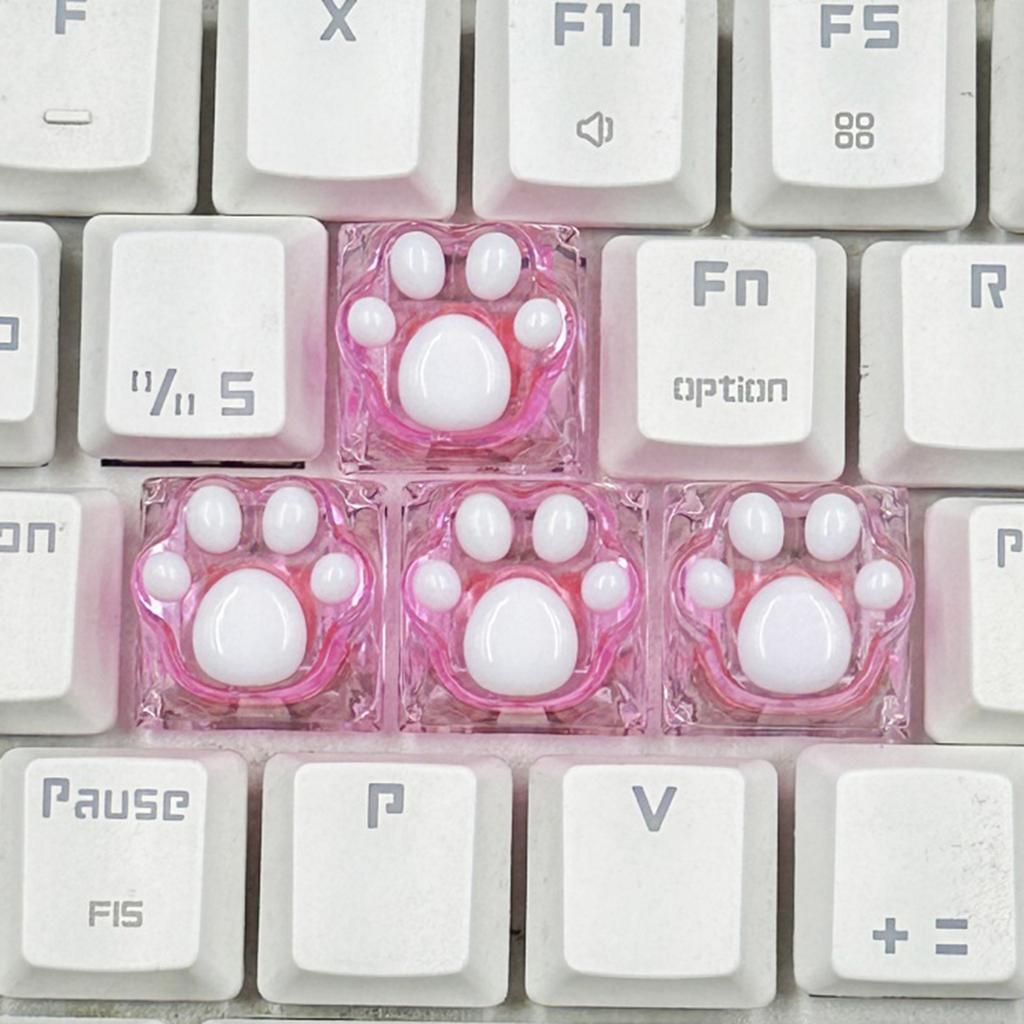 Lovely Cat Claw Resin Keycap for Mechanical Keyboard with Backlights Computer Keyboard Keycaps Replaces
