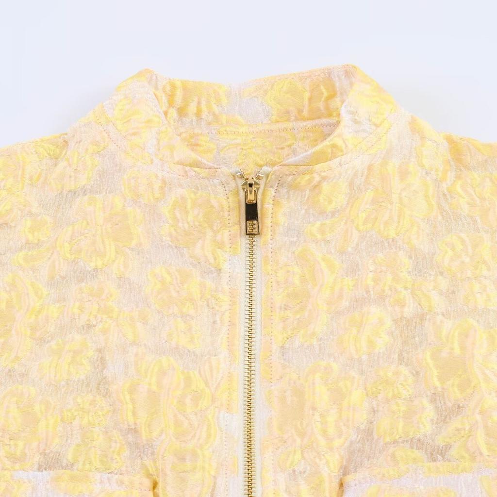 Sommer 2026 neue europäische und amerikanische grenzüberschreitende Damenbekleidung Streetwear Jacquard Bomberjacke w021 83023