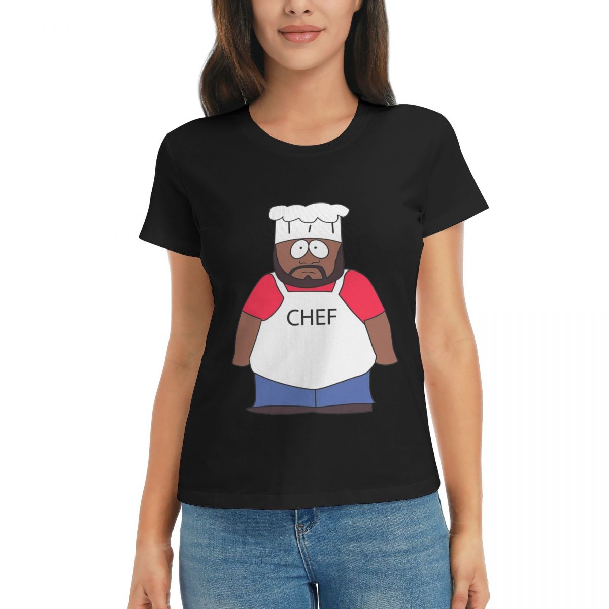 

Women TShirt Chef Southpark Summer Short Sleeve Tees Round Neck Cotton T Shirts Clothes Tops Streetwear 4XL