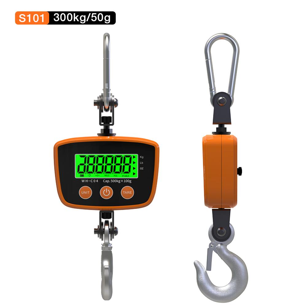 LCD Digital Crane Scale Heavy Duty Weight Hook-Hanging Scale Weighing Tool Industrial Electronic Scale 300kg/500kg Optional