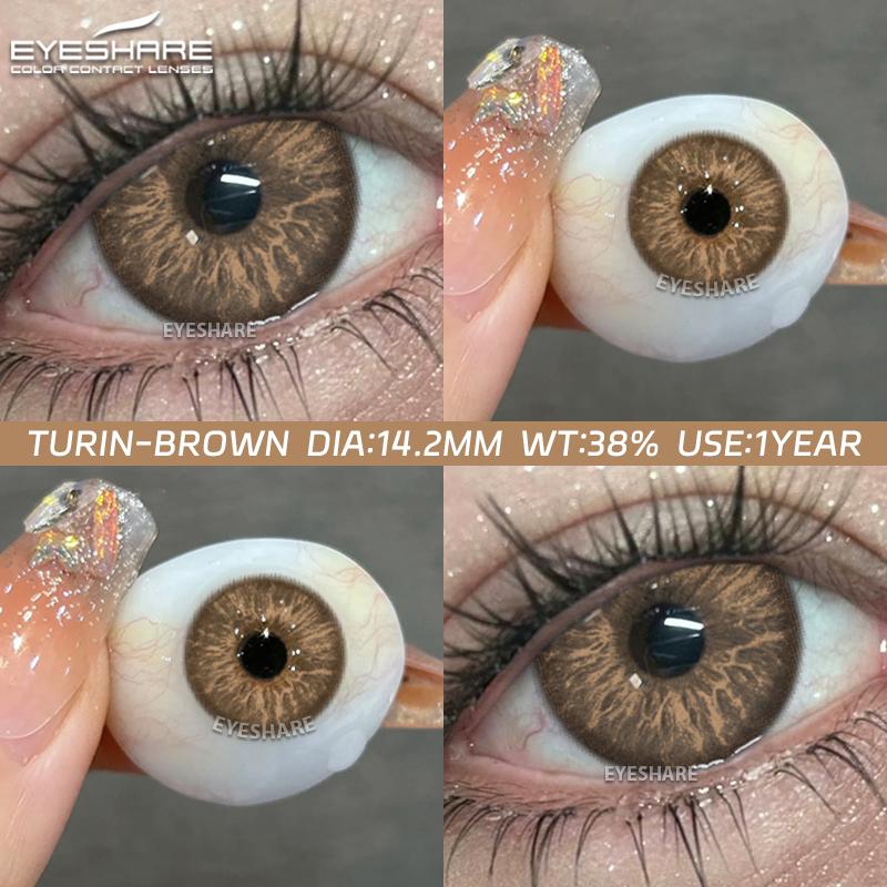 Eyeshare Новые цветные контактные линзы, модные фиолетовые мягкие линзы, коричневые натуральные цветные контактные линзы, розовые коричневые линзы, цветные косметические линзы, 1 пара