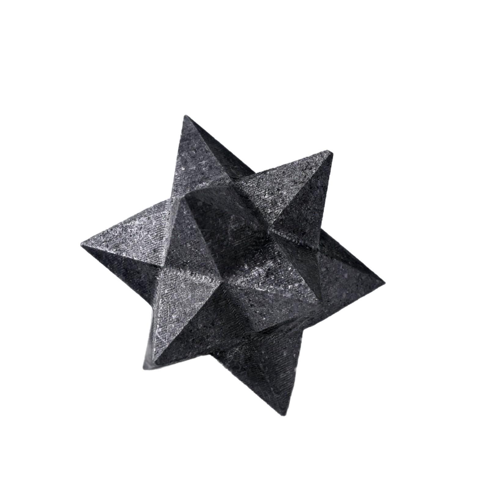 

Графитовая Меркаба Декоративный элемент Меркаба Камень для йоги 3D Гексаграмма Орнамент 5cm