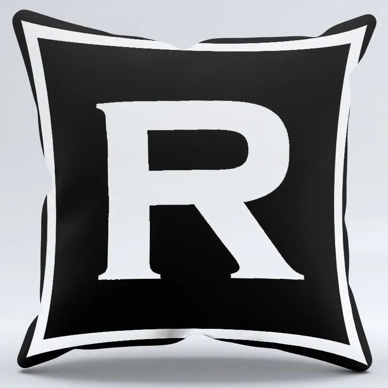 Simple Black and White Letter Print Pattern Home Bedroom Living Room Sofa Car Office Decoration Pillowcase