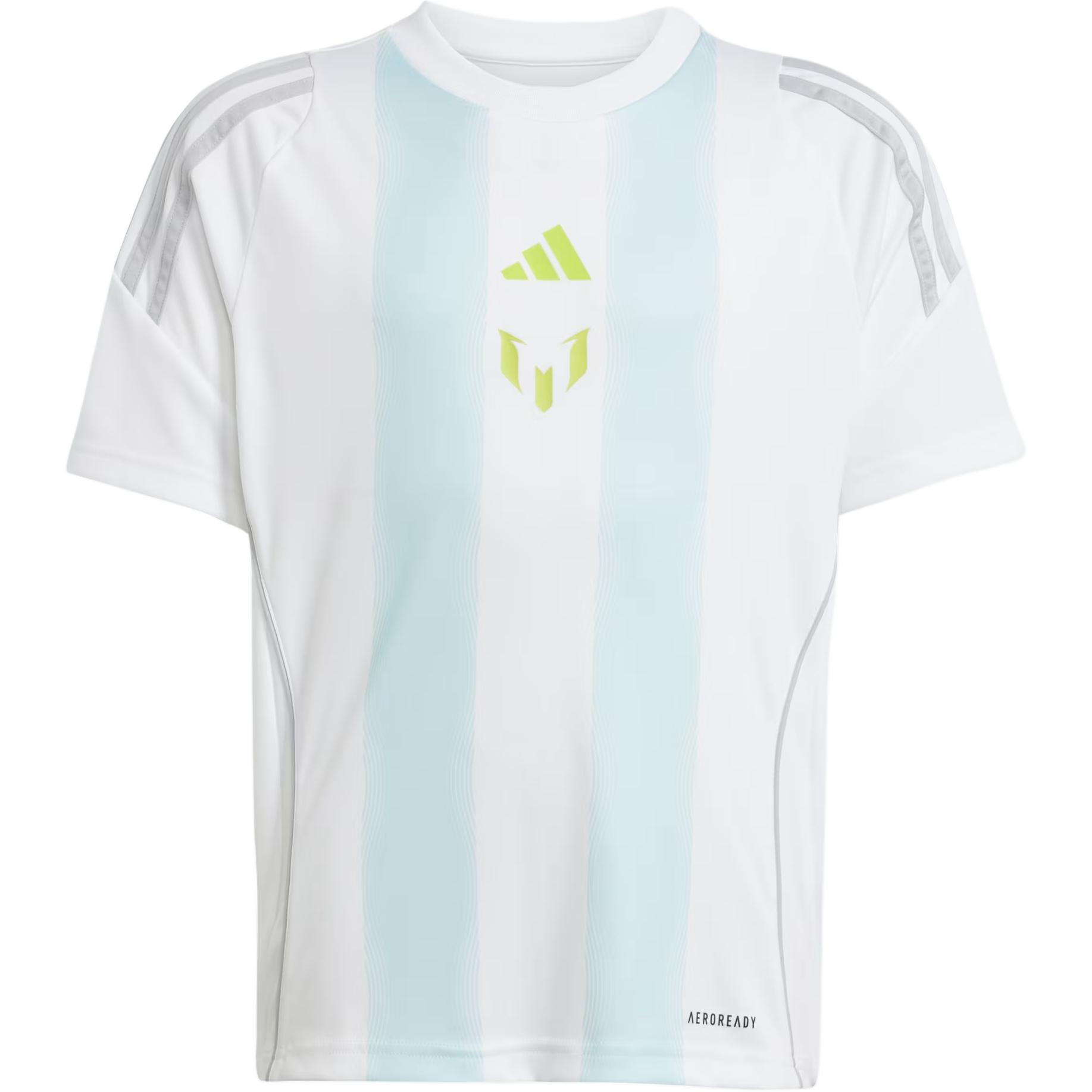 Adidas Striped Round Neck Logo Short Sleeve T-Shirt Kids tops White JI5460 XL