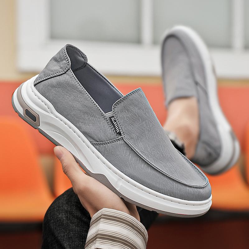 

Старые пекинские тканевые туфли мужские летние дышащие повседневные из ледяного шелка туфли-слипоны мужские на толстой подошве нескользящие спортивные модные туфли 39 серый